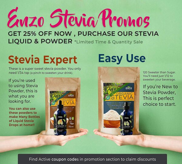 EasyUse Organic Stevia Powder 200g (7.05oz) – 120x Sweeter than Sugar Sweetener - Image 8