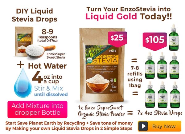 Toffee Liquid Stevia Drops 8oz (250ml) - Image 4