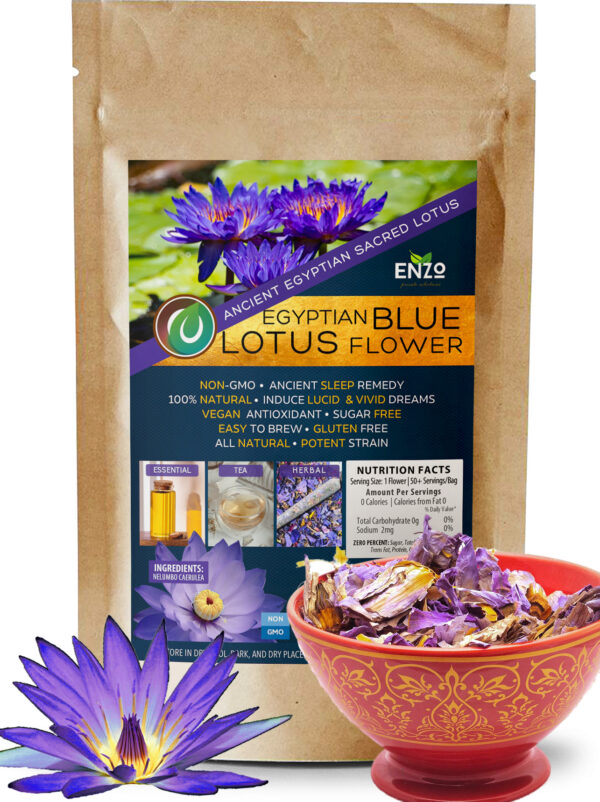 Ceremonial Grade Ancient Egyptian Blue Lotus Dried Whole Flower Herbal For Tea, Essential Oil, Recreational Purposes & Wine