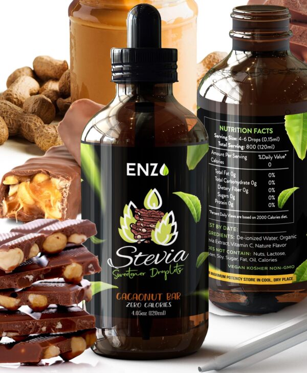 Chocolate Peanut Butter Liquid Stevia Drops 4oz (120ml - 800 Servings). 0 Calorie No Artificial Additives & Filler Ingredient