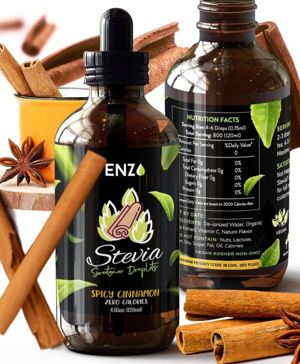 Cinnamon (4oz) Liquid Stevia Drops 4oz - 800 Servings - 0 Calories