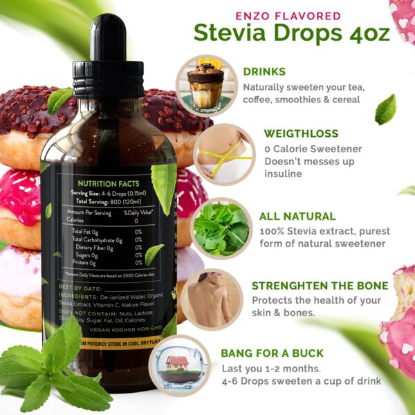 Rose Glazed Donut (4oz) Liquid Stevia Drops 4oz - 800 Servings - 0 Calories - Image 6