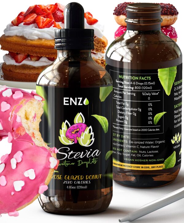 Rose Glazed Donut (4oz) Liquid Stevia Drops 4oz - 800 Servings - 0 Calories