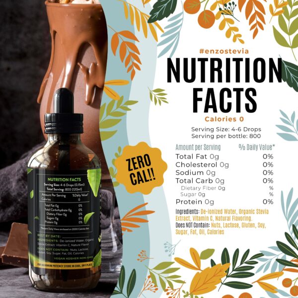 Chocolate Peanut Butter Liquid Stevia Drops 4oz (120ml - 800 Servings). 0 Calorie No Artificial Additives & Filler Ingredient - Image 4