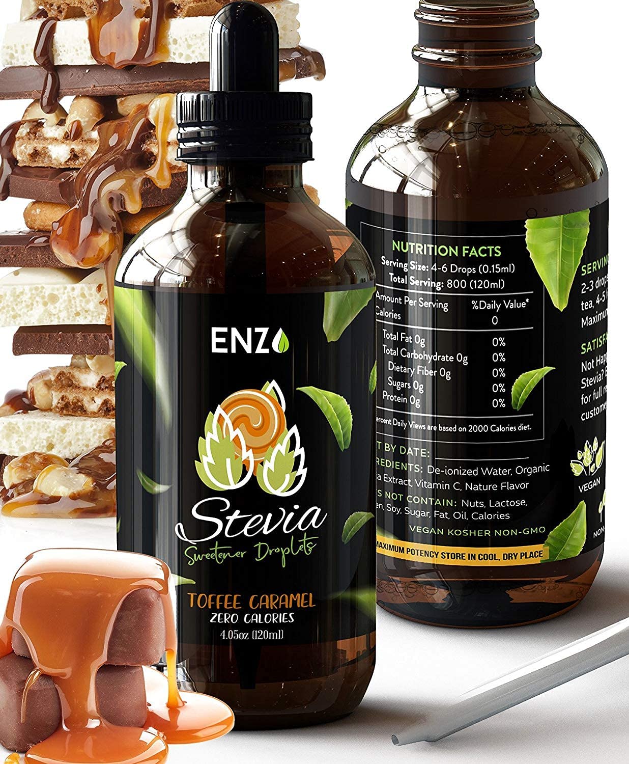 Toffee Caramel Liquid Stevia Drops 4oz (120ml)
