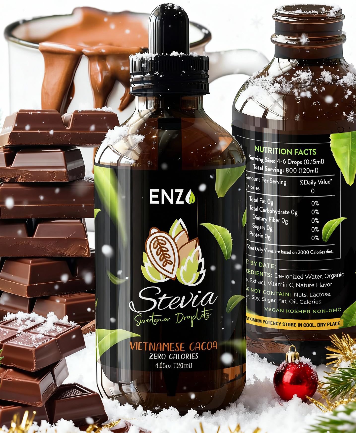 Chocolate Peanut Butter Liquid Stevia Drops 4oz (120ml - 800 Servings). 0 Calorie No Artificial Additives & Filler Ingredient